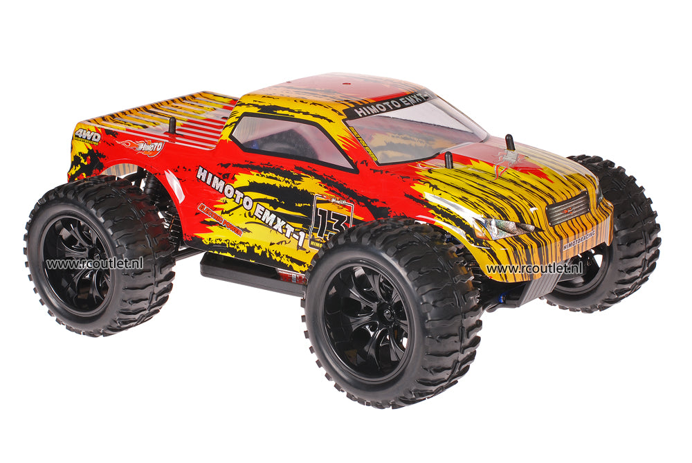 Himoto 1:10 RC Monster Truck Leopard Red 2.4GHz AANBIEDING!