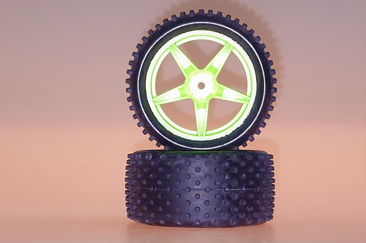 06026G Velg + Band GROEN BUGGY ACHTER (2St)