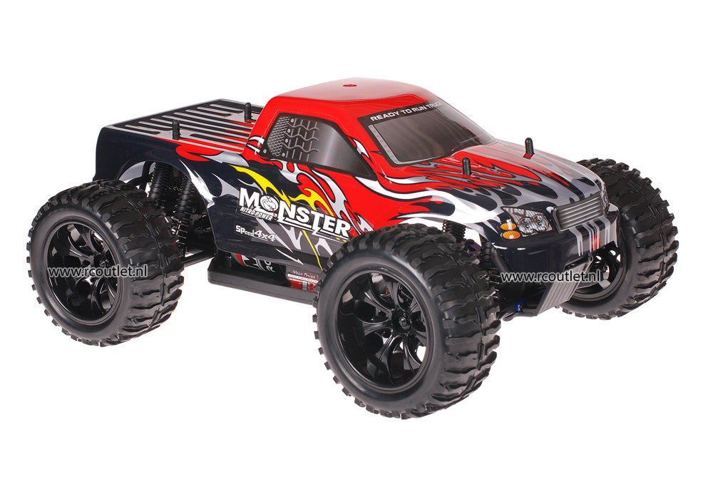 Himoto 1:10 RC Monster Truck Black Red 2.4GHz AANBIEDING!