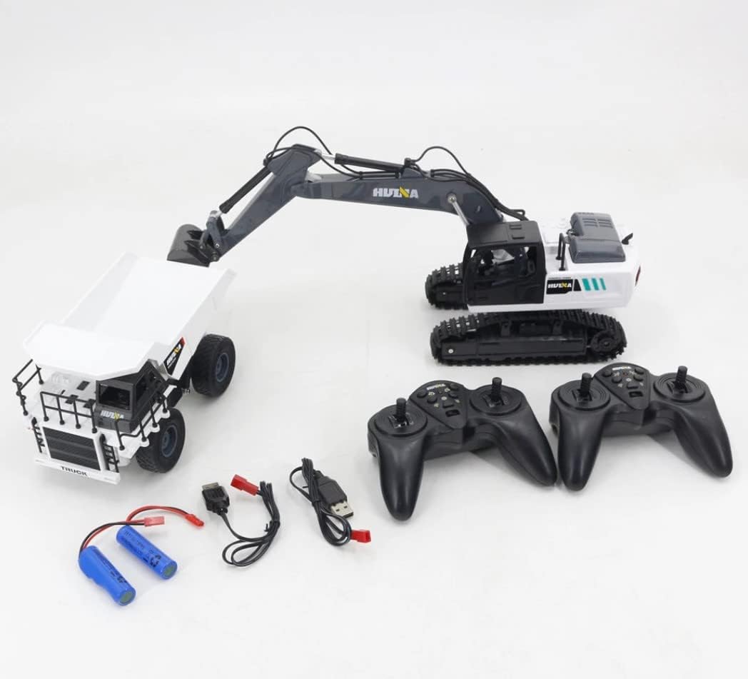 Huina RC 1559 1:24 Graafmachine & Kiepwagen set