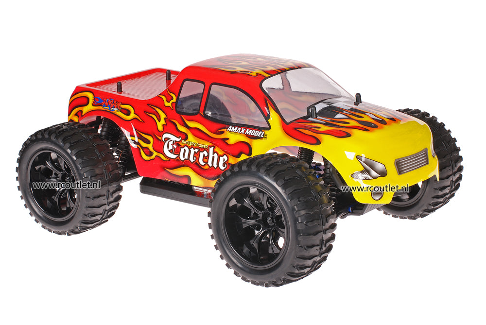 Himoto 1:10 RC Monster Truck Red Flames 2.4GHz AANBIEDING!