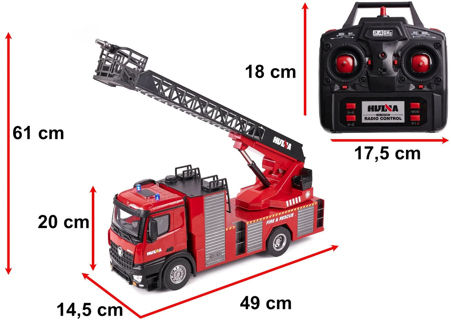 Huina RC 1561 1:14 Brandweerwagen