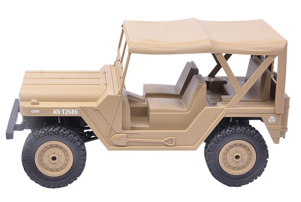 Vortex RC Military Jeep 4WD Brown 2.4GHz