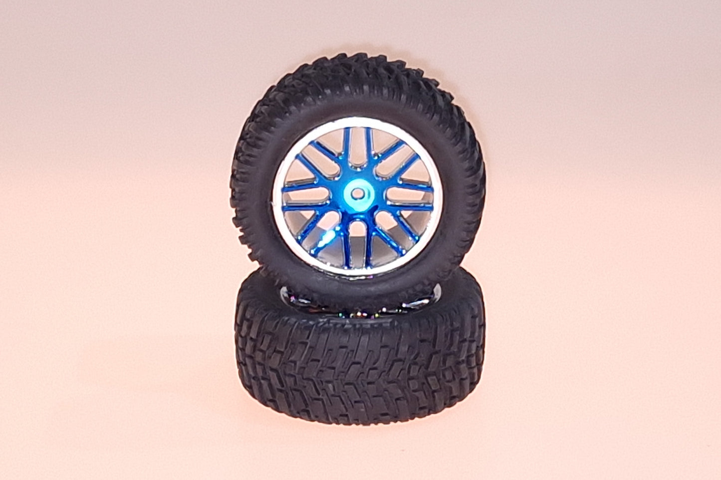 15502PB Velg + Band Chrome Blauw Short Course (2St)