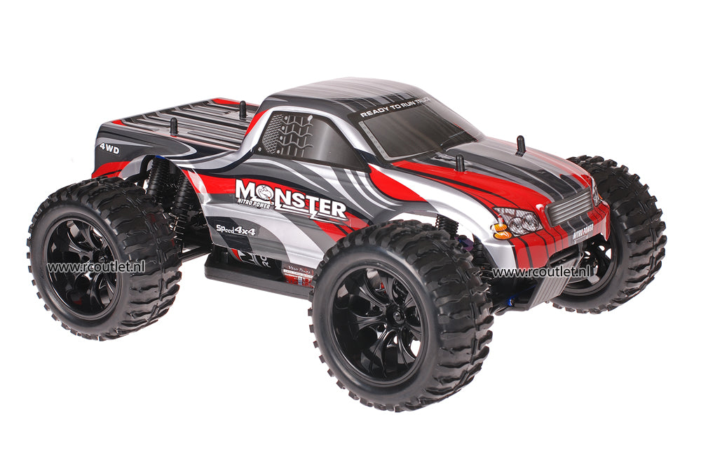 Himoto 1:10 RC Monster Truck Grey Red 2.4GHz AANBIEDING!