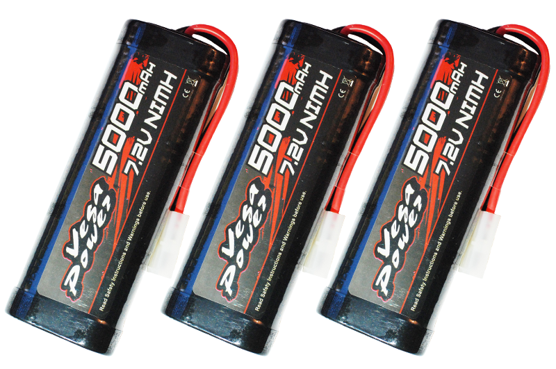 3x Himoto 7,2V 5000mAh NiMH Accu Tamiya - 12% VOORDEEL!