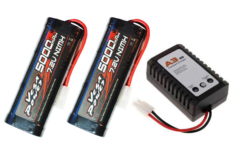 2x Himoto 7,2V 5000mAh + 1x Imax A3 Snellader [XT7713]