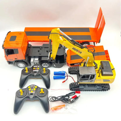 Huina RC 1319 1:24 Platform Trailer & Graafmachine set
