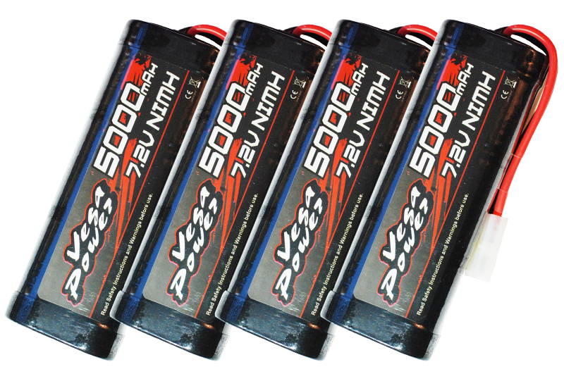 4x Himoto 7,2V 5000mAh NiMH Accu Tamiya - 17,5% VOORDEEL!