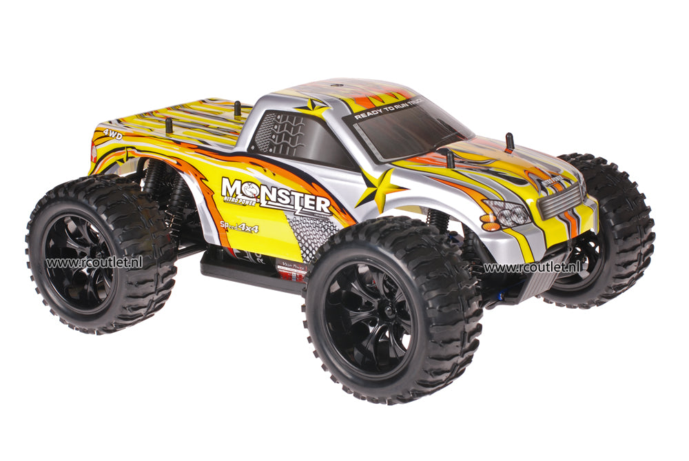 Himoto 1:10 RC Monster Truck Yellow Star 2.4GHz AANBIEDING!