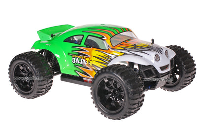 Himoto 1:10 RC Monster Truck Baja Green Flames 2.4GHz AANBIEDING!