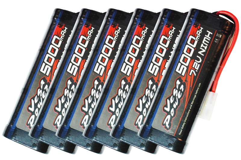 6x Himoto 7,2V 5000mAh NiMH Accu Tamiya - 33% VOORDEEL!