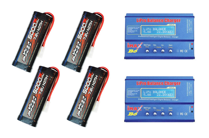 4x Himoto 7,2V 5000mAh + 2x Imax B6 Snellader [XT7724]