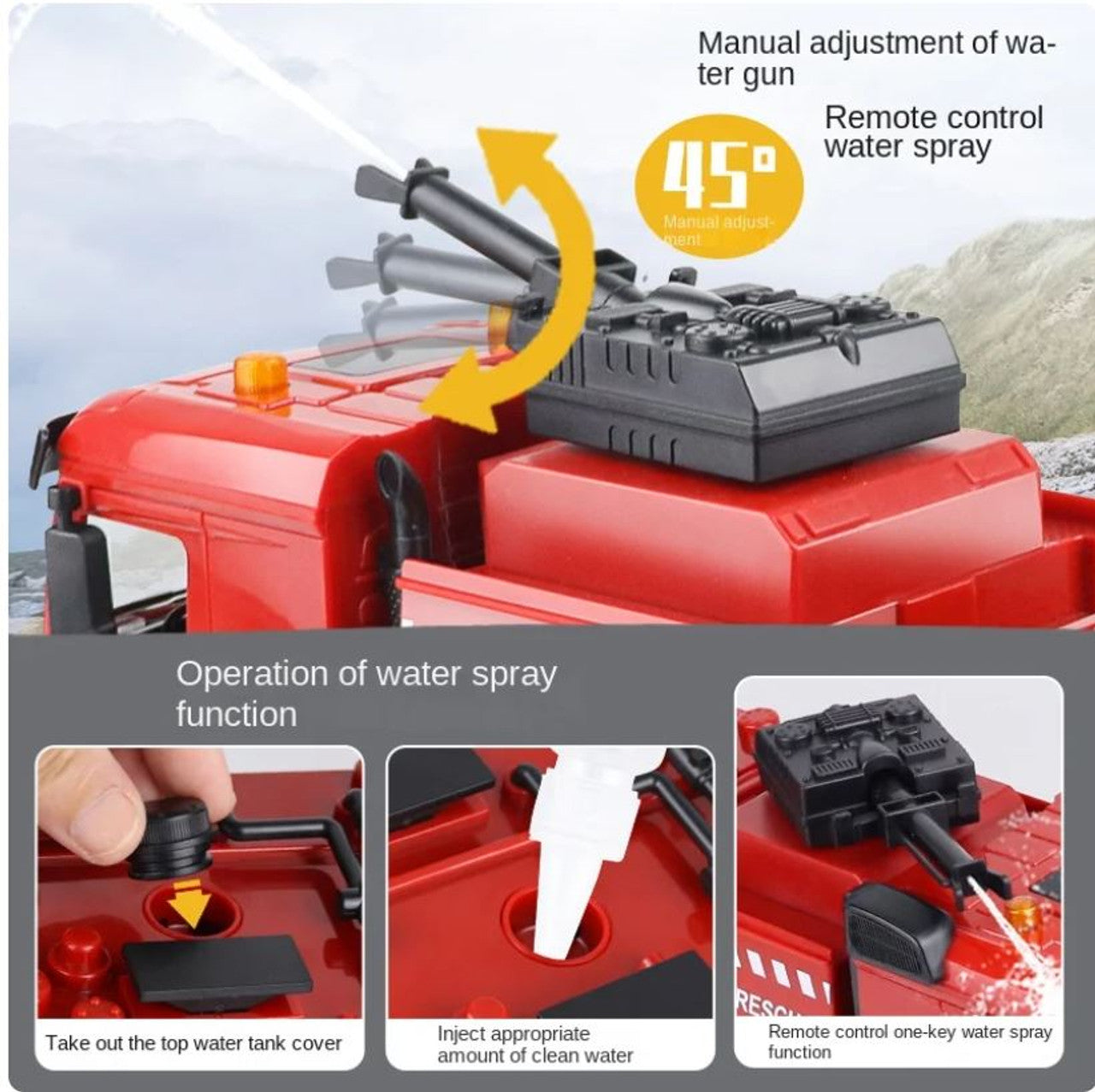 Huina RC 1362 1:18 Brandweerauto